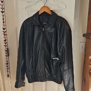 GENUINE LEATHER BURK'S BAY Men's Black Leather Jacket L